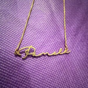 Oak & Luna Gold plated Script Necklace
